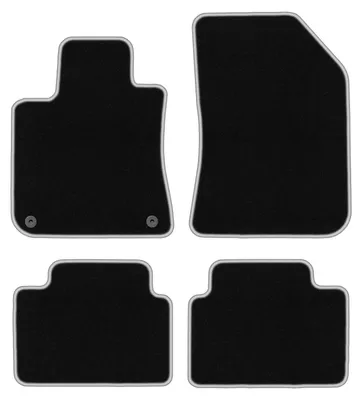 Produktbild von Fußmatten Automatten Velours Schwarz/Silber für Peugeot 308 II 2013- Set 4-tlg