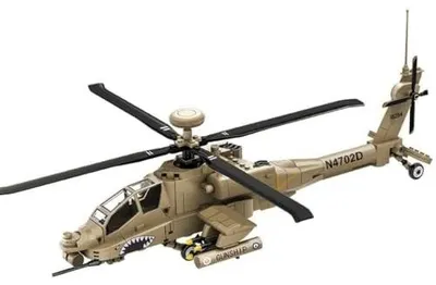 Zdjęcie produktu dla Śmigłowiec apache ah 64 klocki konstrukcyjne model do złożenia dla chłopca
