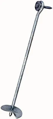 A single ground anchor with a screw and washer.