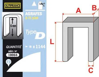 Image de Agrafes T50 - Type D 12 mm 5000 p.
