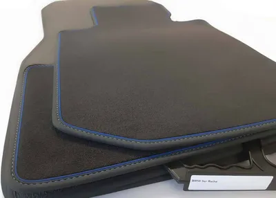 Immagine prodotto di Tappetini adatti alla serie 3 BMW G20 G21 M3 G80 (cuciture decorative blu) tappetini velours tappetini auto set premium 4 pezzi