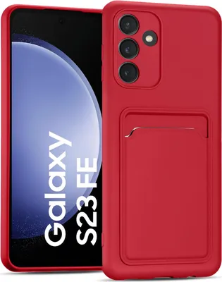 Immagine prodotto di Custodia per cellulare per Samsung Galaxy S23 FE cover cover protettiva in silicone con slot per schede Slim Wallet Case, rosso