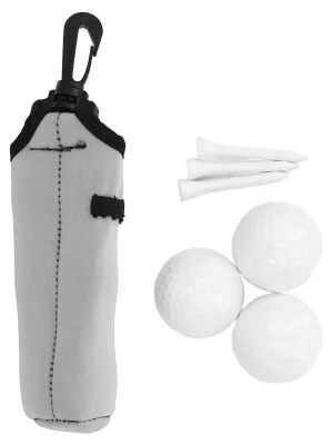 Image de Porte-balles et tees, sac de transport, néoprène, portable, petit sac avec 3 balles et tees, pour hommes et femmes, cadeaux de rangement, gris
