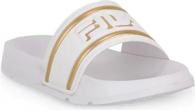 Produktbild von Fila Damen Badeschuhe Badelatschen Badeschlappen Slipper Morro Bay, Farbe:Weiß, Artikel:-13069 white gold, Schuhgröße:EUR 39