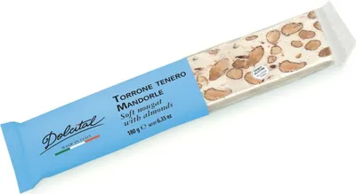 Produktbild von Torrone mit Mandeln, soft, Torrone tenero con Mandorle, 180g, weißer Nougat, Dolcital