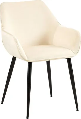 Produktbild von Esszimmerstuhl – bequemer Luxus – stabiles Metallgestell | Farbe: Creme | Material: Weich