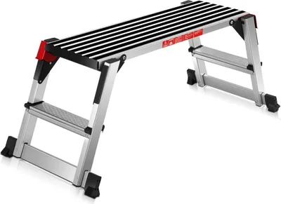 Produktbild von Aluminiowa platforma robocza COSTWAY, składany stół warsztatowy z matą antypoślizgową, platforma robocza o udźwigu 150 kg, stół warsztatowy z blokadą bezpieczeństwa, drabina do domu, biura, warsztatu i garażu