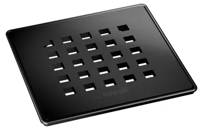 Image de Grille wedi d’écoulement carrée 5.1 pour écoulement en un point, noir métallique 676800131