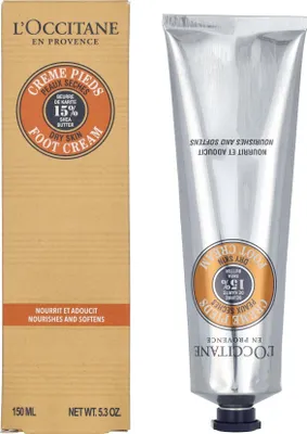 Produktbild von L'Occitane Karité, Fußcreme, Heilung, Feuchtigkeitsspendend, Weichmachend, 150 ml, trockene Haut, Sehr trockene Haut, Tube, AQUA/WATER - BUTYROSPERMUM PARKII (SHEA) BUTTER - GLYCERIN - TAPIOCA STARCH - HELIANTHUS ANNUUS...