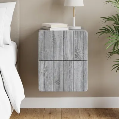 Immagine prodotto di vidaXL Comodino da parete, colore Sonoma grigio, 33 x 34,5 x 43 cm