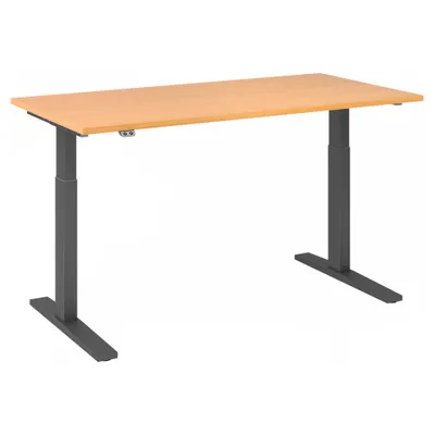 Produktbild von HAMMERBACHER Hammerbacher Schreibtisch 1.600 x 700-1.200 x 800 mm (B x H x T) Spanplatte buche