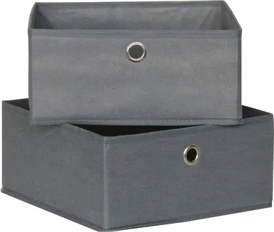 Produktbild von Mondex Aufbewahrungsboxen Grau 28 x 28 x 13 cm (2 Stück)