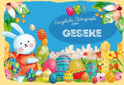 Produktbild von vianmo Holzschild 20x30 cm Ostergrüße GESEKE Ostern