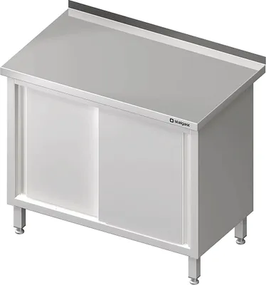 Produktbild von Arbeitsschrank mit Schiebetüren, 1500x700x850 mm, mit Aufkantung, verschweißt