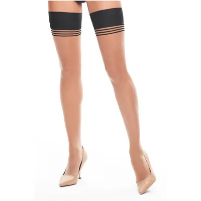 Produktbild von KO H032 hold ups nocciola-black 20den L/XL