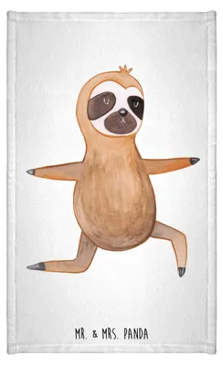 Produktbild von Mr. & Mrs. Panda Handtuch Faultier Yoga - Weiß - Geschenk, Meditation, Frotteehandtuch, Gästetuch, Namaste, badezimmer, Faultiere, Klein, Gästehandtuch 30x50