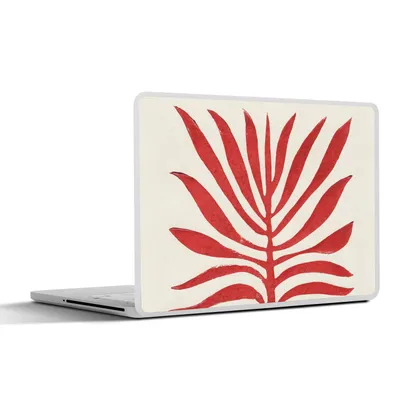 Produktbild von MuchoWow® Laptop Aufkleber Sticker Cover Pflanze - Rot - Blätter - Abstrakt 25x18 cm - Laptop-Deko