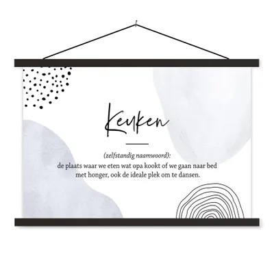 Produktbild von MuchoWow® Textilposter Küche - Großvater - Zitate - Wörterbuch - Definition Küche 150x100 cm mit schwarzem Rahmen - Schlafzimmer