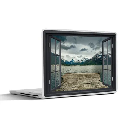 Produktbild von MuchoWow® Laptop Aufkleber Sticker Cover Aussicht - Berg - See 32.5x23.5 cm - Sticker für Laptop - Selbstklebend