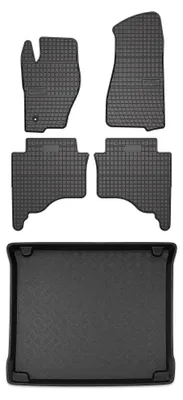 Produktbild von Gummimatten + Kofferraumwanne für Jeep Grand Cherokee WK2 2010-2018 – Schwarz, passgenau – Wielganizator SolidPRO