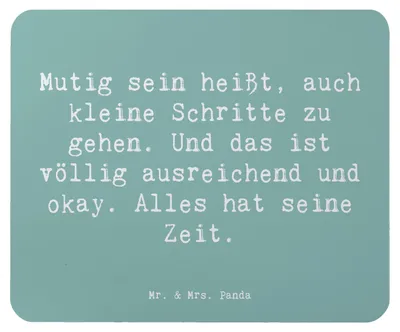 Produktbild von Mr. & Mrs. Panda Mousepad Spruch Selbstvertrauen stärken - Meeresbrise - Geschenk, positivity, Zuversicht, mousematte, pc mausunterlage, Mauspad, laptop, Vertrauem, Trost