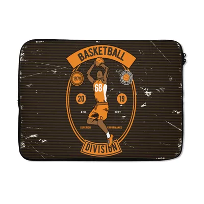 Produktbild von MuchoWow® Laptop Hülle 14 ZollMancave - Basketball - Retro - Orange - Schwarz Laptoptasche - Laptoptasche - Stoßsicher - Schutzhaube