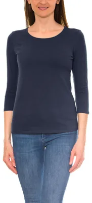 Produktbild von Alkato Damen Shirt 3/4 Arm mit Rundhals, Farbe: Dunkelblau, Größe: XL