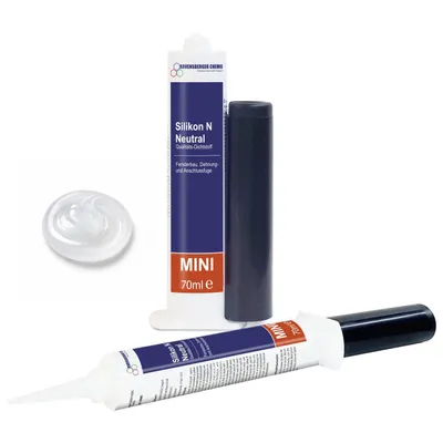 Produktbild von Ravensberger Chemie Silikon N Minikartusche 70 ml - neutralvernetzend – transparenter Dichtstoff für Fenster, Fassaden & Anschlussfugen, wetterfest