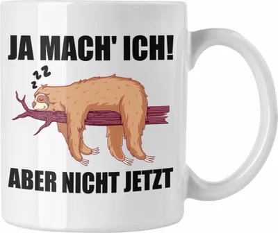 Produktbild von Trendation - Lustige Tasse Faultier Spruch Geschenk für Mitarbeiter Arbeitskollege Abschiedsgeschenk (Weiß)