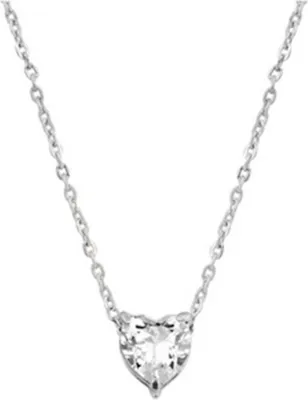 Produktbild von Damen-Halskette mit modischem Herz-Zirkon-Intarsien-Anhänger, Charm-Kette, Schmuck, Geschenk-Silber