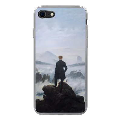 Produktbild von MuchoWow® Handyhülle Schutzhülle Hülle für iPhone 8 Der Wanderer über dem Nebelmeer - Caspar David Friedrich - Kunstwerk Silikon Softcase Handy Hülle - Schutzhaube
