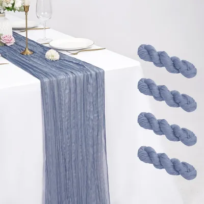 Produktbild von Tischläufer Käsetuch Staubblau 55 x 300 cm 4 Stück