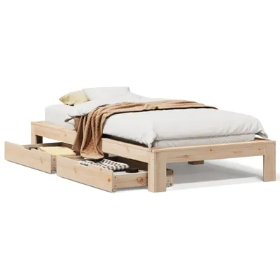 Image de Cadre de lit sans matelas 75x190 cm bois de pin massif