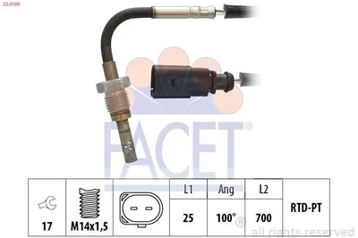 Produktbild von FACET 22.0180 Abgastemperatursensor für AUDI A4 Avant (8K5, B8) M14x1,5