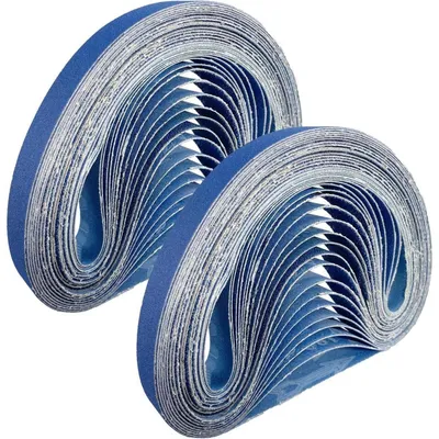 Obrázok produktu pre Brúsne pásy Zirkón-korund, 13 x 475 mm, 35 kusov, zrniteľnosť 60-320, vhodné na drevo, kov a kameň