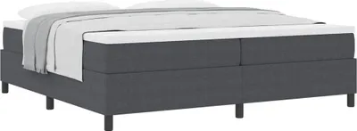 Produktbild von Boxspringbett Dunkelgrau und Weiß 200 x 200 cm Cordstoff