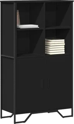 Productafbeelding van vidaXL Hoge kast, zwart, 79,5 x 35,5 x 137,5 cm, houtvezel