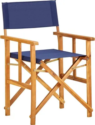Produktbild von "2026 Promotion" Regiestuhl Massivholz Akazie Blau - Gartenstühle CC26441