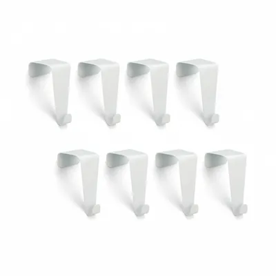 Produktbild von Haken Türhaken Fensterhaken zum einhängen weiß Metall 8 Stück Set ohne Bohren