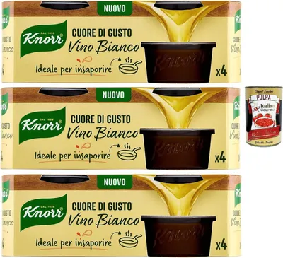 Produktbild von Knorr Cuore di Gusto Vino Bianco, Vegan, gluten -frei, 3x 112g + Italian Gourmet polpa 400g