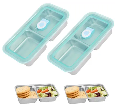 Immagine prodotto di Omgoods - 2 contenitori per snack con coperchio e 2 scomparti