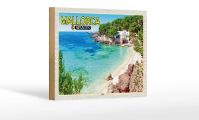Produktbild von Holzschild Reise 18x12 cm Mallorca Spanien Strand Meer Urlaub