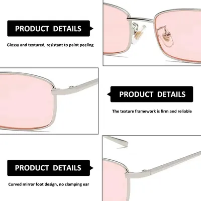 Produktbild von Kleine, quadratische Sonnenbrille, modische Streetstyle-Sonnenbrille aus Metall