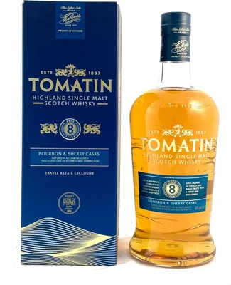 Produktbild von Tomatin 8 Years Old BOURBON & SHERRY CASKS 40% Vol. 1l in Geschenkbox