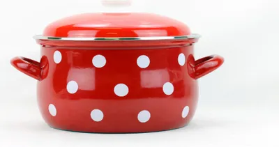 Produktbild von Belis/Sfinx Emaillierter Topf Weißer Punkt, Durchmesser 20 cm, Volumen 3,6 Liter