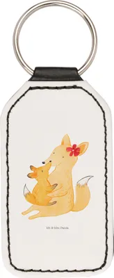 Produktbild von Mr. & Mrs. Panda schlüssel anhänger Fuchs Mama - Weiß - Geschenk, Mutter, Mami, Taschenanhänger, Schoß, Schlüsselanhänger Mit Spruch, schlüsselbund, für