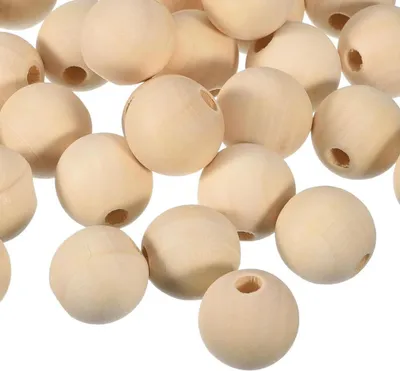 Produktbild von 80 x 20mm Holzperlen Natur Rund Spacer Perlen für DIY Schmuck Glückswürmchen