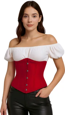 Image de Corset court rouge pour femme - M (38-40)