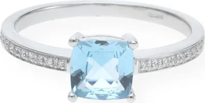 Produktbild von Ring Weißgold 585 Brillant Blautopas JL12-07-0093 JuwelmaLux
