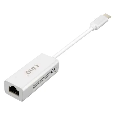 Image de LinQ Adaptateur Ethernet vers USB-C blanc, connexion rapide et design compact